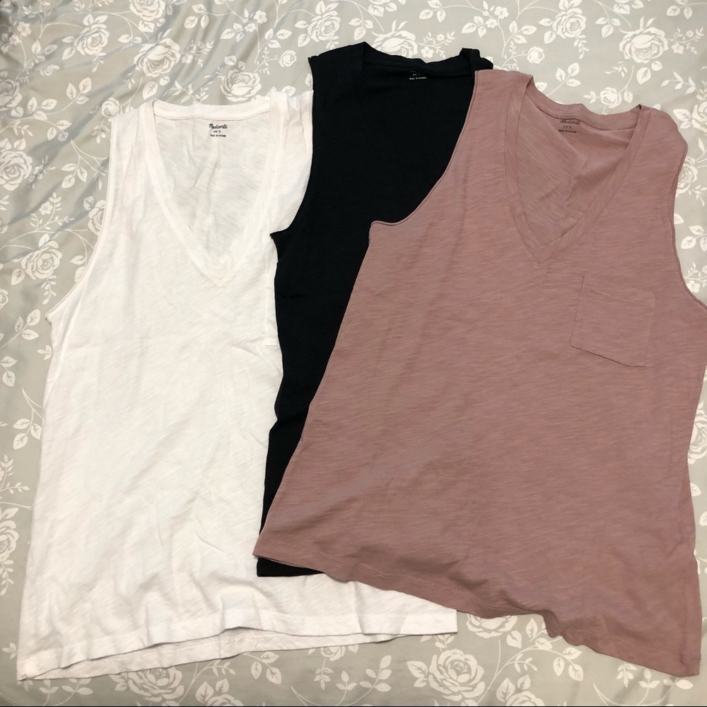 Madewell whisper cotton v-neck tanks